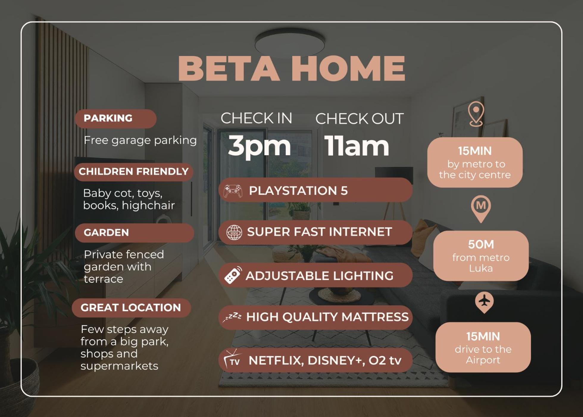 Beta Home - Garage, Air Condition, Garden, At Metro Prag Eksteriør billede